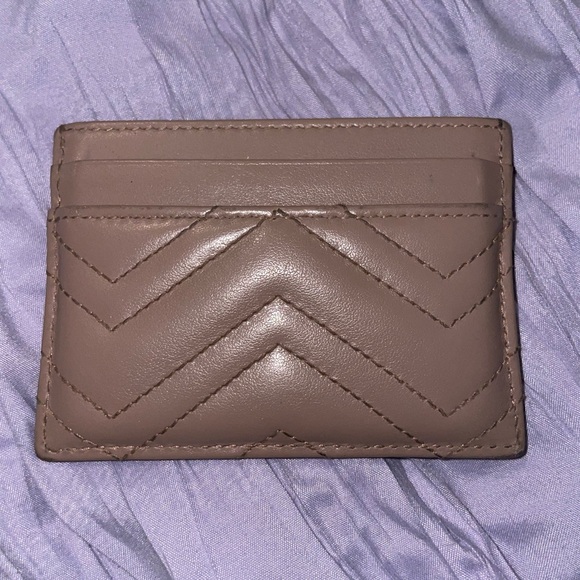 Taupe Leather Gucci Card Holder (Wallet) - Picture 6 of 10